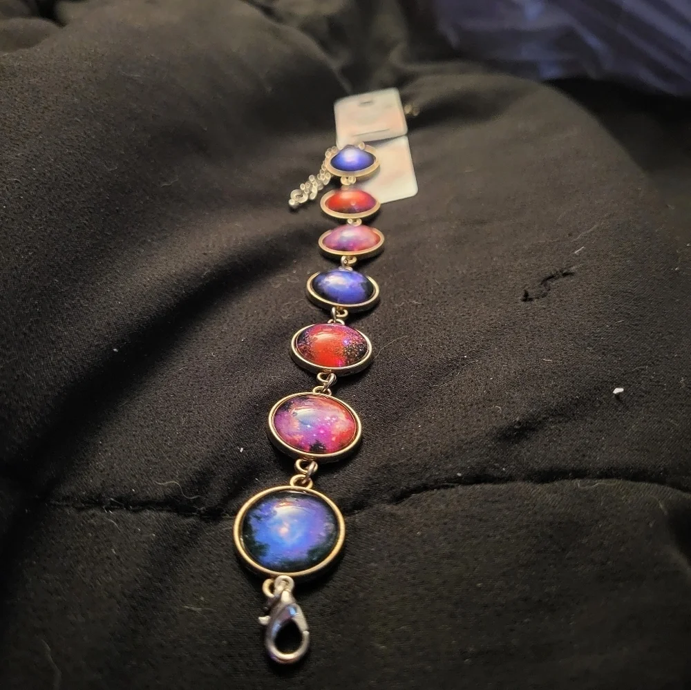 Galaxy Bracelet & Earrings Matching Set, New In Package